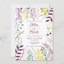 Boho Floral Purple Yellow Summer Boda