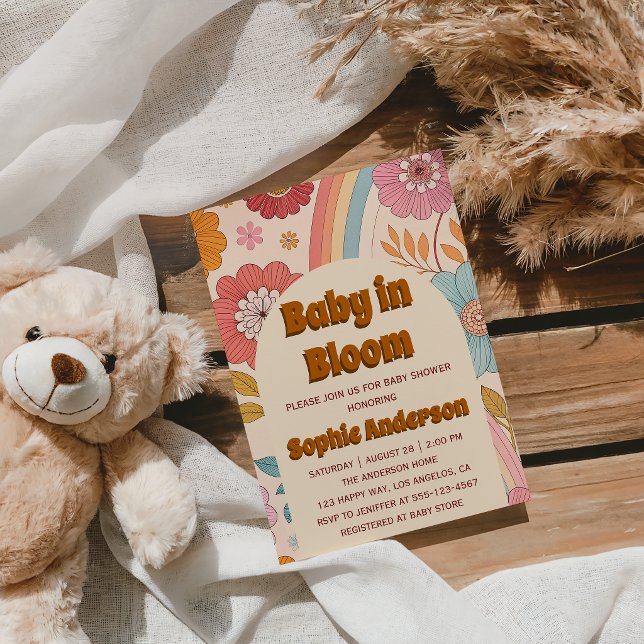 Invitación Boho Floral Rainbow Baby in Bloom Baby Shower    (Subido por el creador)