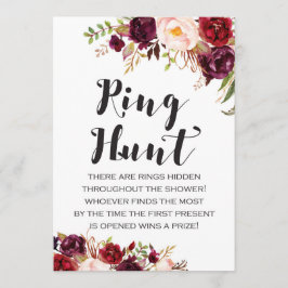 Invitación Boho Floral Ring Hunt Bridal Shower Game 5x7