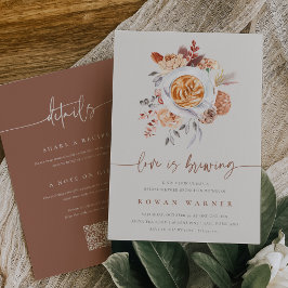 Invitación Boho Floral todo en una ducha de novia de café