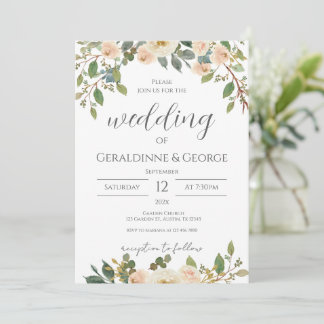 Invitación Boho floral Wedding Invitation