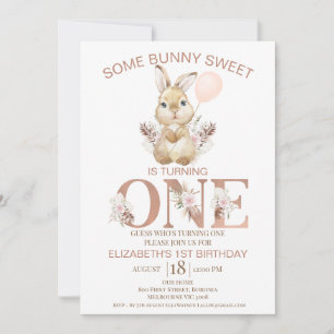 Invitación Boho Floral Word Conejo conejo conejo conejo 1 cum