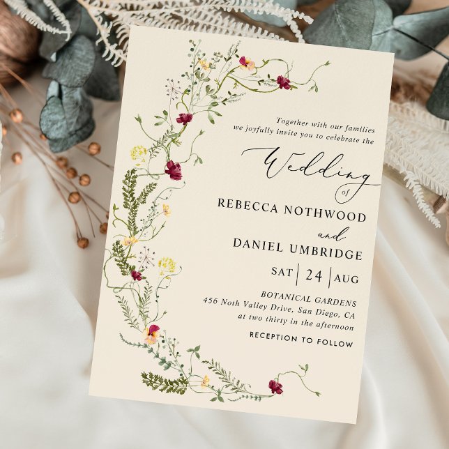 Invitación Boho Floral Wreath Boda (Subido por el creador)