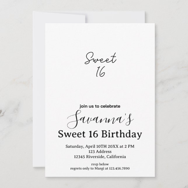 Invitación Boho Florals dulce personalizado 16 cumpleaños (Anverso)