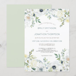 Invitación Boho Florals Eucalyptus deja Boda virtual