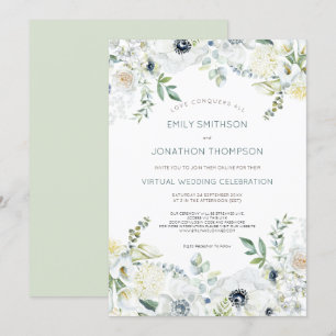 Invitación Boho Florals Eucalyptus deja Boda virtual