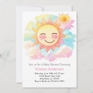 Invitación Boho florece en el Baby Shower Chica Sunshine