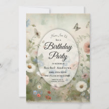 Boho florece y vintage florece fiesta de cumpleaño