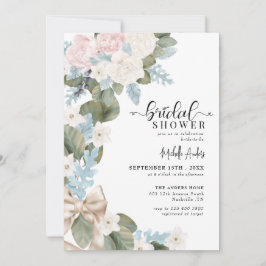 Invitación Boho Flores Agua de Invierno Ducha Nupcial