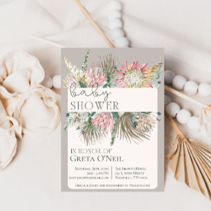 Invitación Boho Flower Baby Shower