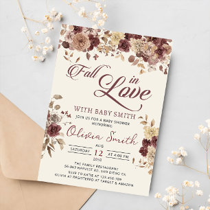 Invitación Boho Flowers Garden cae al amor Baby Shower