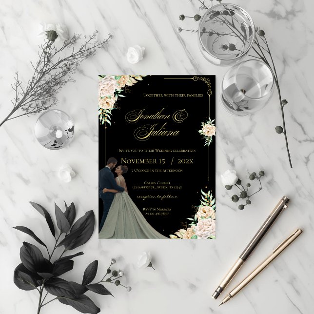 Invitación Boho Flowers Wedding Invitation (Subido por el creador)