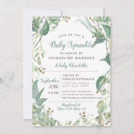 Invitación BOHO Foliage Eucalyptus Greenereneration Baby Spri