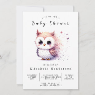 Invitación Boho Forest Owl Baby Shower