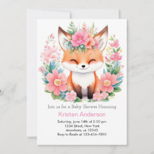 Invitación Boho Fox Forest Bliss Chica Baby Shower