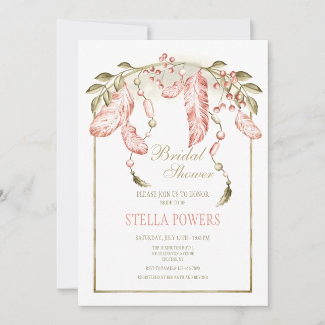 Invitación Boho Frame Shower (Anverso)