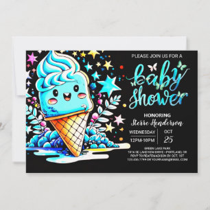 Invitación Boho Frosting Ice Cream Boy Baby Shower