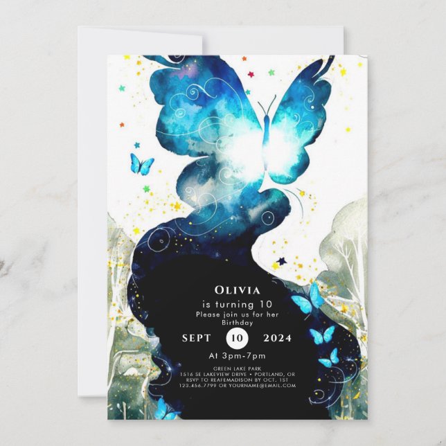 Invitación Boho Fun Butterfly Cumpleaños (Anverso)