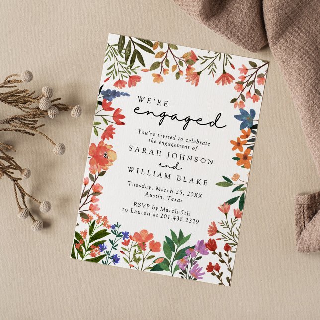 Invitación Boho Garden of Wildflower Engagement Party (Subido por el creador)