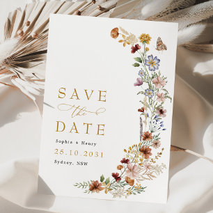 Invitación Boho Garden rústico Flores Boda Salven la fecha