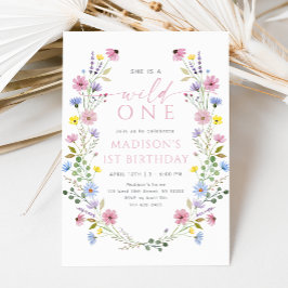 Invitación Boho Garden Wild One Wildflower Primer cumpleaños
