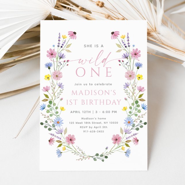 Invitación Boho Garden Wild One Wildflower Primer cumpleaños (Subido por el creador)