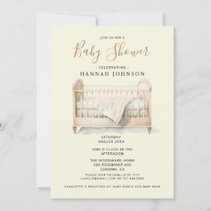 Invitación Boho Gender Neutral Crib Baby Shower