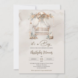 Invitación Boho Género neutro en la cabeza de vivero