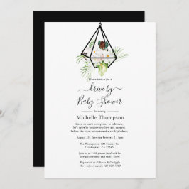 Invitación Boho Geometric Terrarium Floral Drive By Shower
