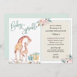 Invitación Boho Giraffe Baby Sprinkle un género neutral