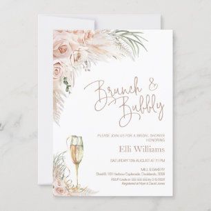 Invitación Boho Gloral Floral Bridal & Bubbly Bridal Shower