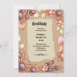 Invitación Boho Gratitude Old Fasion Dinner