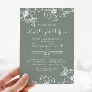 Invitación Boho Green Destination Floral Test Dinner