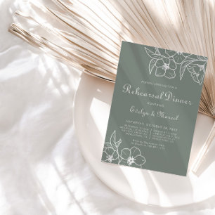 Invitación Boho Green Destination Floral Test Dinner