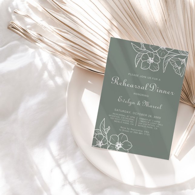 Invitación Boho Green Destination Floral Test Dinner (Subido por el creador)