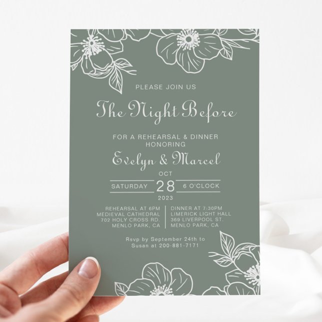 Invitación Boho Green Destination Floral Test Dinner (Subido por el creador)