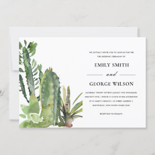 INVITACIÓN BOHO GREEN FLORAL DESERT CACTI BODA FOLIAGE