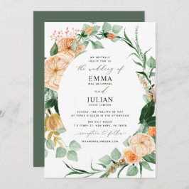 Invitación Boho Greenery Boda floral neutra