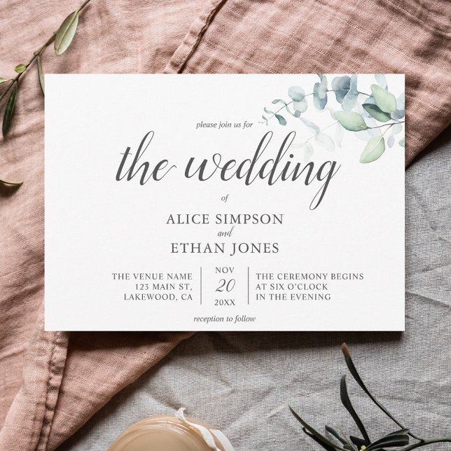 Invitación Boho Greenery Eucalyptus Boda (Subido por el creador)