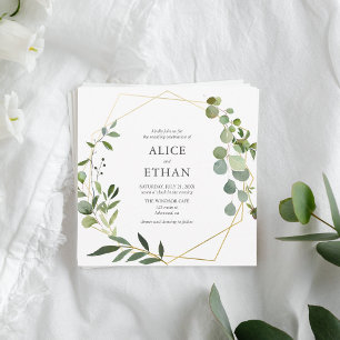 Invitación Boho Greenery Eucalyptus Boda Botánico