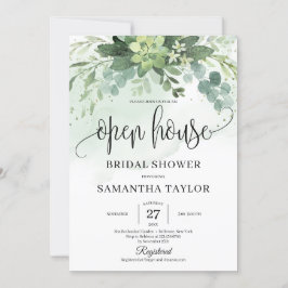 Invitación Boho Greenery Succulage Foliage Open House Bridal