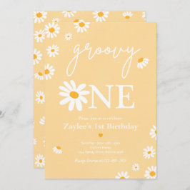 Invitación Boho Groovy, el primer cumpleaños del partido Dais