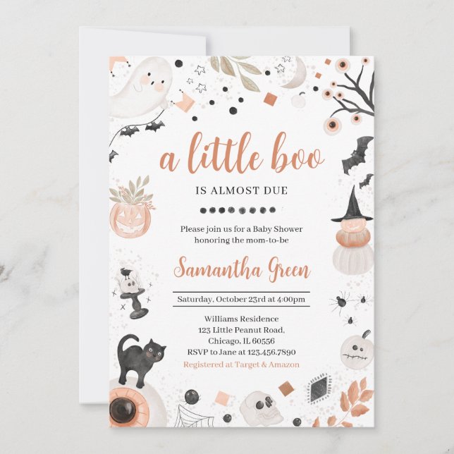 Invitación Boho Halloween Baby Shower (Anverso)