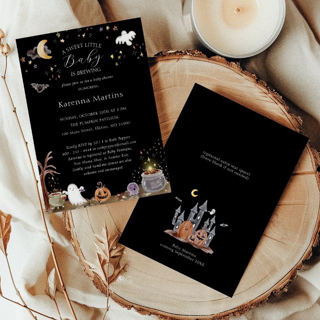 Invitación Boho Halloween Dulce Bebé está preparando ducha (Subido por el creador)