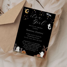 Invitación Boho Halloween es un Baby Shower Chica