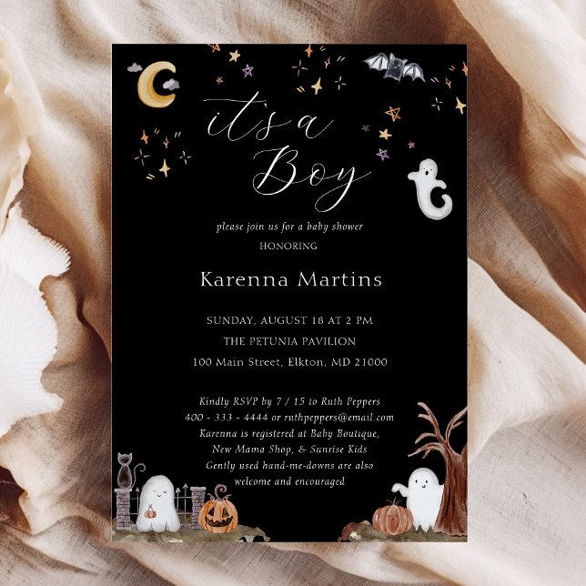 Invitación Boho Halloween es un niño Baby Shower (Subido por el creador)