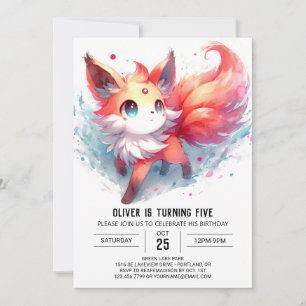 Invitación Boho Happy Fox Birday