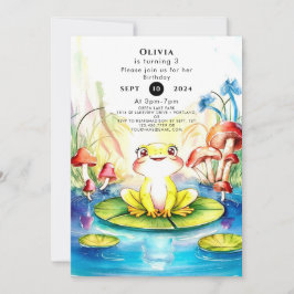 Invitación Boho Happy Frog Birthday