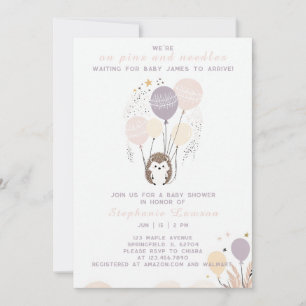 Invitación Boho Hedgehog En Pins & Needle Baby Shower