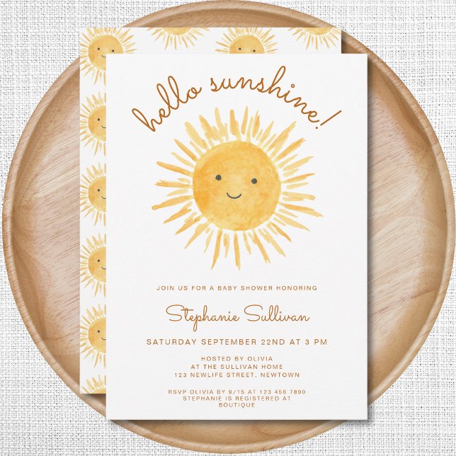 Invitación Boho Hello Sunshine Gender-Neutral Baby Shower (Subido por el creador)